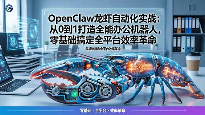 （17996期）OpenClaw龙虾自动化实战：从0到1打造全能办公机器人，零基础搞定全平台效率革命-小二项目网
