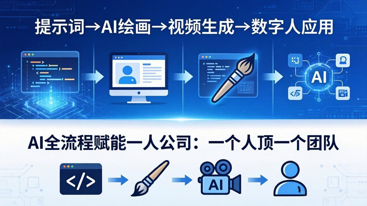 （18265期）AI全流程赋能一人公司：提示词、绘画、视频、数字人、编程，一个人顶一个团队-小二项目网
