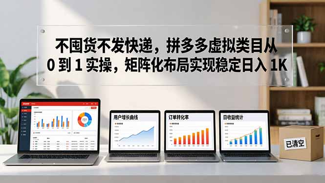 （17989期）不囤货不发快递，拼多多虚拟类目从 0 到 1 实操，矩阵化布局实现稳定日入 1K-小二项目网