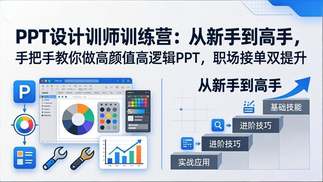 （17886期）PPT设计训师训练营：从新手到高手，手把手教你做高颜值高逻辑PPT，职场接单双提升-小二项目网