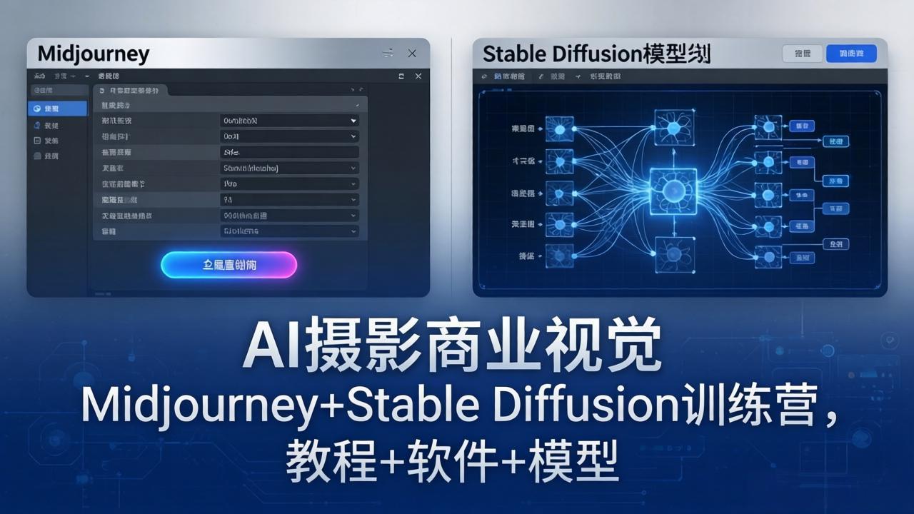 （18271期）AI摄影商业视觉Midjourney+Stable Diffusion训练营，教程+软件+模型-小二项目网