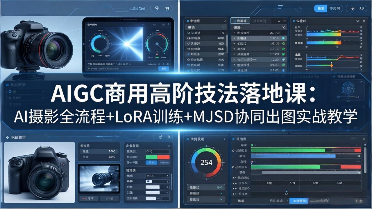 （18254期）AIGC商用高阶技法落地课：AI摄影全流程+LoRA训练+MJSD协同出图实战教学-小二项目网