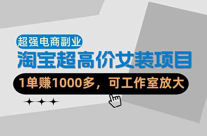 （18091期）【超强副业】淘宝超高价女装项目：1单赚1000多，可工作室放大（共52节）-小二项目网