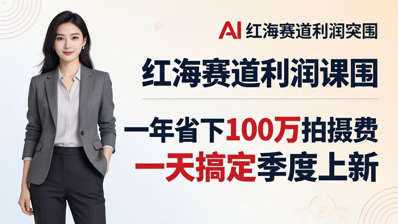 （17884期）服装老板AI模特图课：一年省下100万拍摄费，一天搞定季度上新，红海赛道利润突围-小二项目网