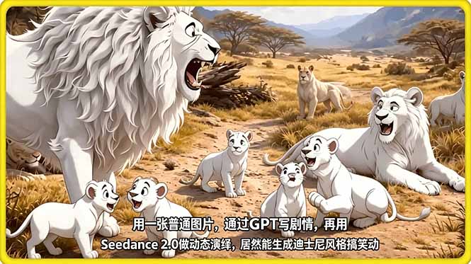 （18137期）用一张普通图片，通过GPT写剧情，再用Seedance 2.0做动态演绎，居然能生成迪士尼风格搞笑动画-小二项目网