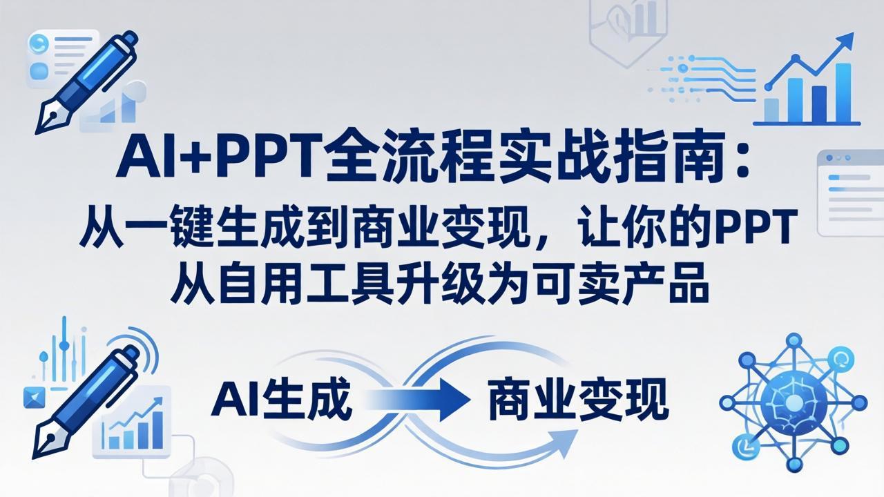 （18142期）AI+PPT全流程实战指南-更新4月21：从一键生成到商业变现，让你的PPT从自用工具升级为可卖产品-小二项目网