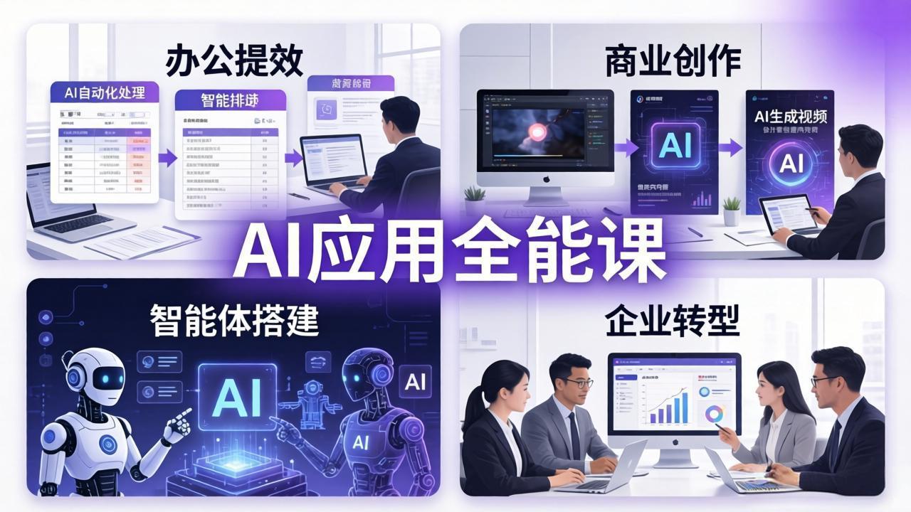 （18042期）AIGC 应用师全能课-更新：办公提效、商业创作、智能体搭建、企业转型，一站式学会AI应用-小二项目网