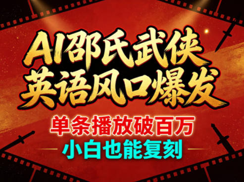 AI邵氏武侠英语风口爆发，单条播放破百万，小白也能复刻-小二项目网