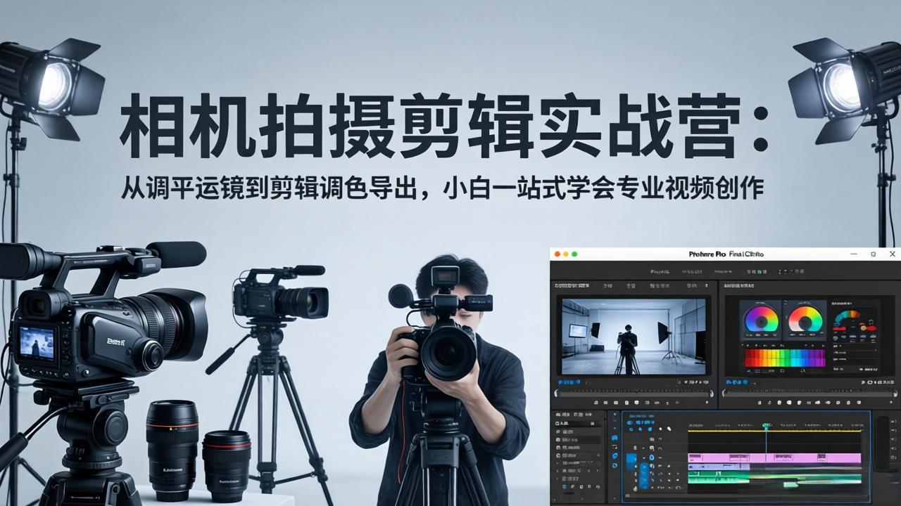 （18002期）相机拍摄剪辑实战营：从调平运镜到剪辑调色导出，小白一站式学会专业视频创作-小二项目网