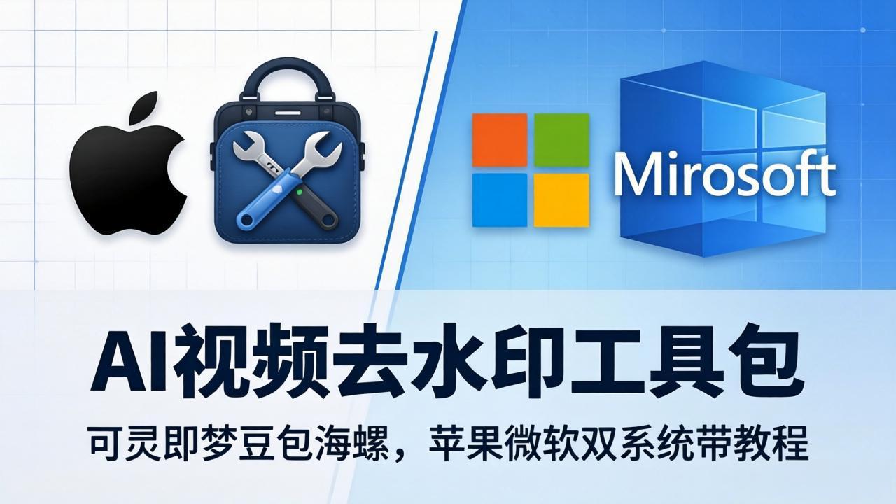 （18073期）AI视频去水印工具包：可灵即梦豆包海螺，苹果微软双系统带教程-小二项目网