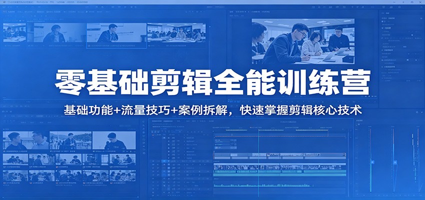 零基础剪辑全能训练营：基础功能+流量技巧+案例拆解，快速掌握剪辑核心技术-小二项目网