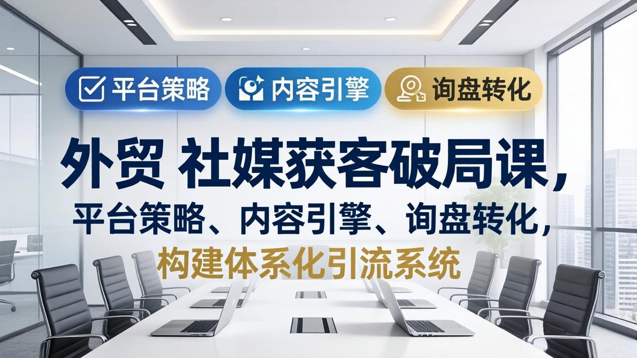 （17901期）外贸 社媒获客破局课，平台策略、内容引擎、询盘转化，构建体系化引流系统（更新26年3月）-小二项目网
