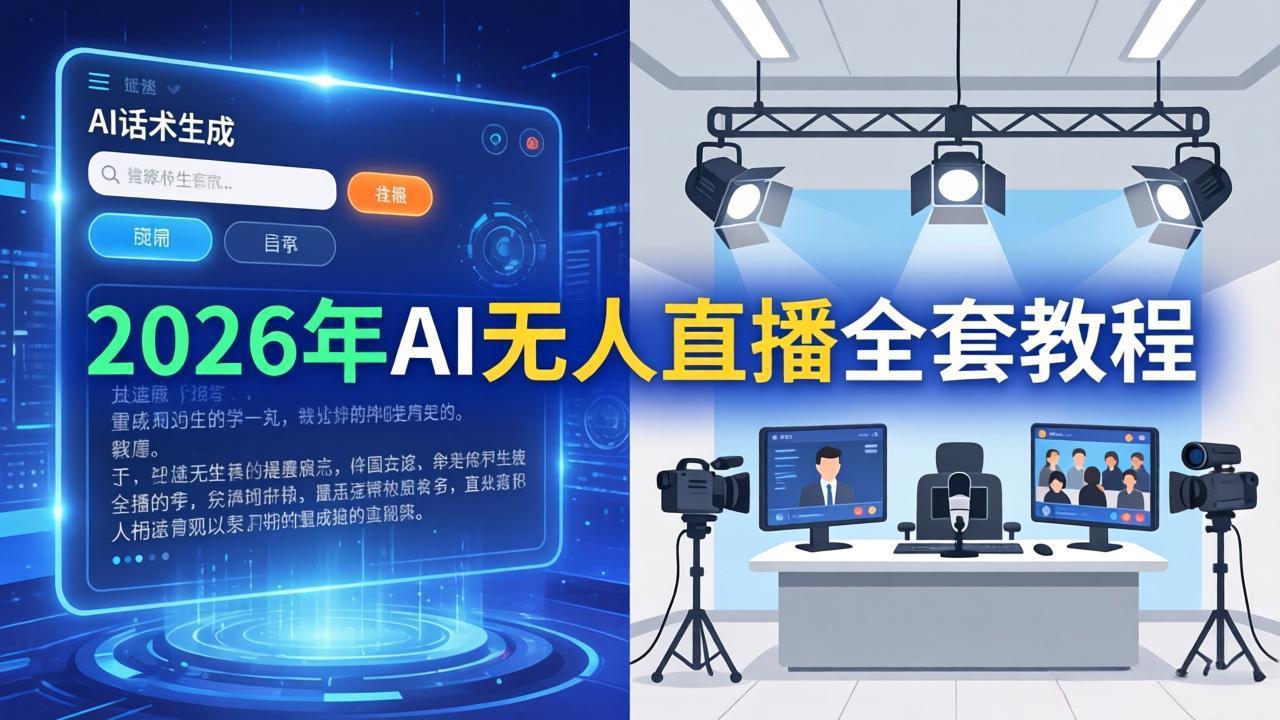 （17953期）2026年AI无人直播全套教程：OBS安装+软件配置+直播间搭建+话术生成+一键开播实操-小二项目网