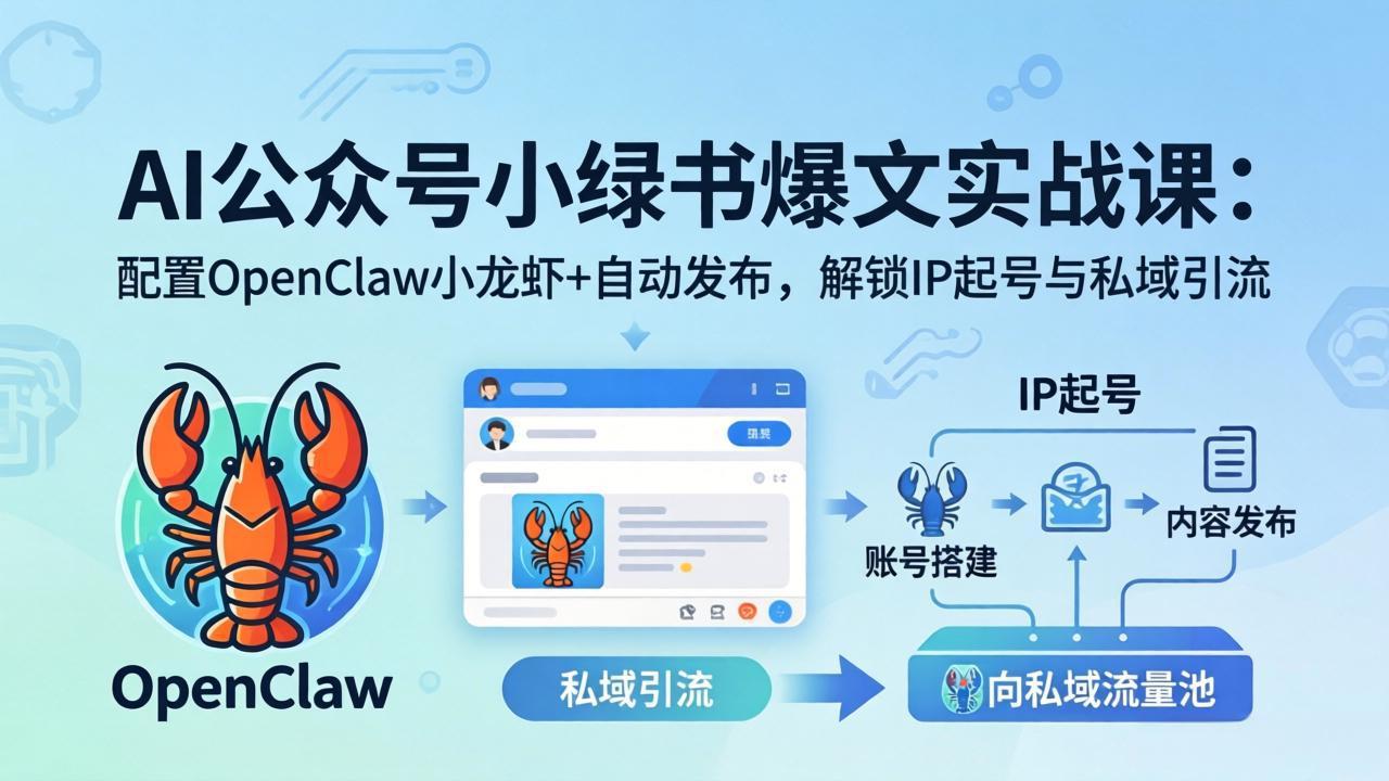 （18132期）AI公众号小绿书变现实战课：小绿书爆文写作+OpenClaw自动发布，解锁IP起号与私域引流-小二项目网