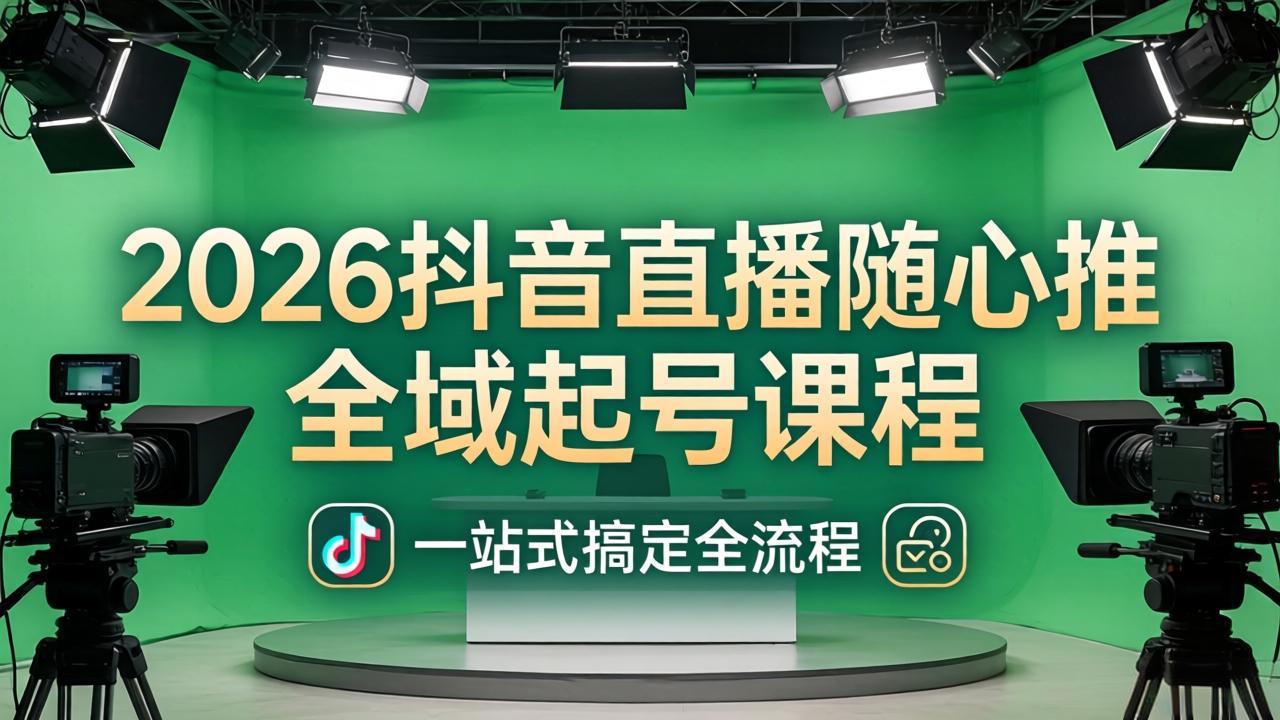 （18050期）2026抖音直播随心推全域起号课程：一站式搞定直播起号、稳号、放量全流程(更新4月)-小二项目网