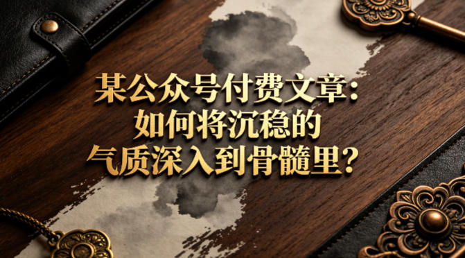 某公众号付费文章：如何将沉稳的气质深入到骨髓里？-小二项目网