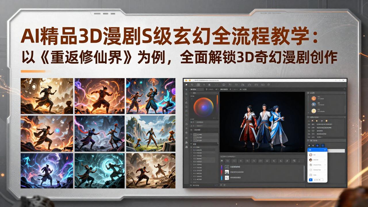 （17882期）AI精品3D漫剧S级玄幻全流程教学：以《重返修仙界》为例，全面解锁3D奇幻漫剧创作-小二项目网