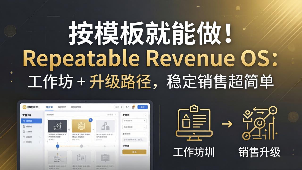 （18085期）按模板就能做！Repeatable Revenue OS：工作坊 + 升级路径，稳定销售超简单-小二项目网