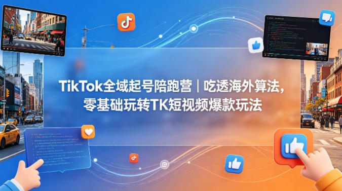 TikTok全域起号陪跑营｜吃透海外算法，零基础玩转TK短视频爆款玩法-小二项目网