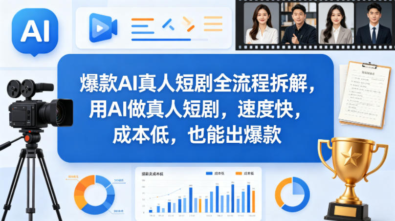 爆款AI真人短剧全流程拆解，用AI做真人短剧，速度快，成本低，也能出爆款-小二项目网