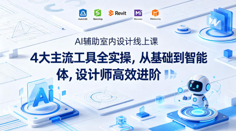 AI辅助室内设计线上课｜4大主流工具全实操，从基础到智能体，设计师高效进阶-小二项目网