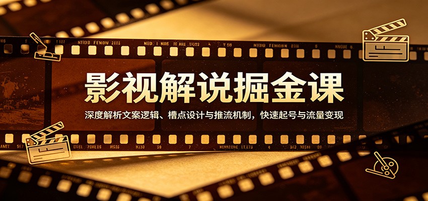 影视解说掘金课：深度解析文案逻辑、槽点设计与推流机制，快速起号与流量变现-小二项目网