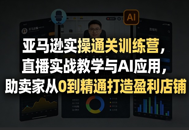 亚马逊实操通关训练营，直播实战教学与AI应用，助卖家从0到精通打造盈利店铺（更新4月29日）-小二项目网
