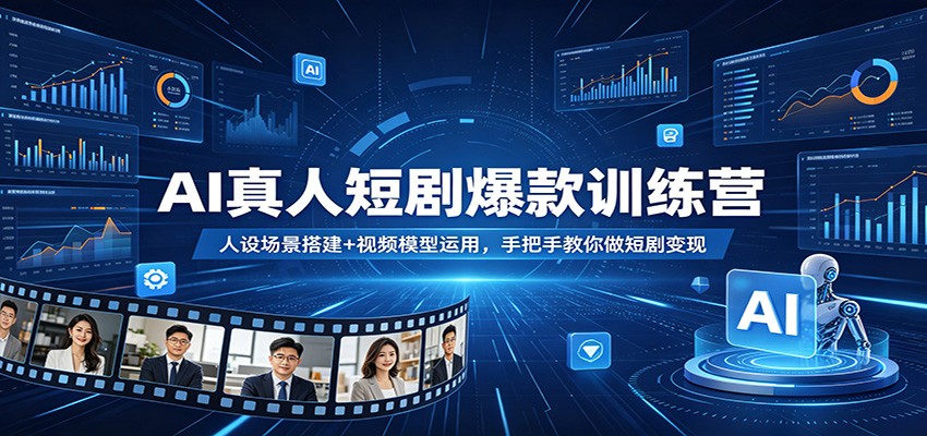 AI真人短剧爆款训练营：人设场景搭建+视频模型运用，手把手教你做短剧变现-小二项目网