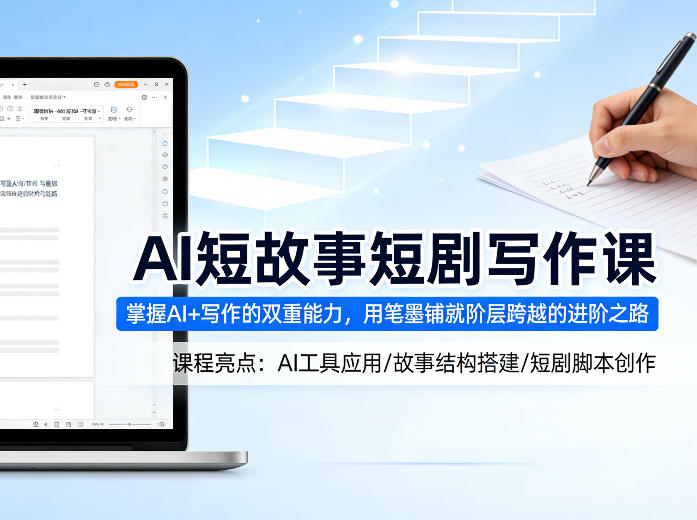 AI短故事短剧写作课，掌握AI+写作的双重能力，用笔墨铺就阶层跨越的进阶之路-小二项目网