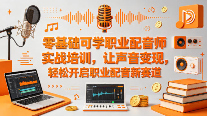 零基础可学职业配音师实战培训，让声音变现，轻松开启职业配音新赛道-小二项目网