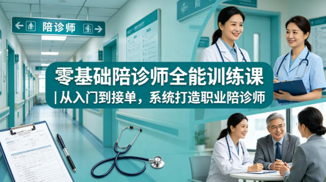 零基础陪诊师全能训练课｜从入门到接单，系统打造职业陪诊师-小二项目网