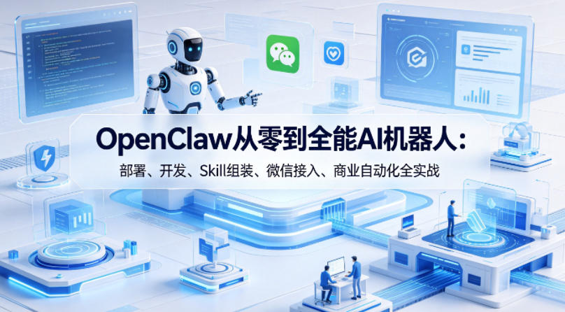 OpenClaw从零到全能AI机器人：部署、开发、Skill组装、微信接入、商业自动化全实战-小二项目网