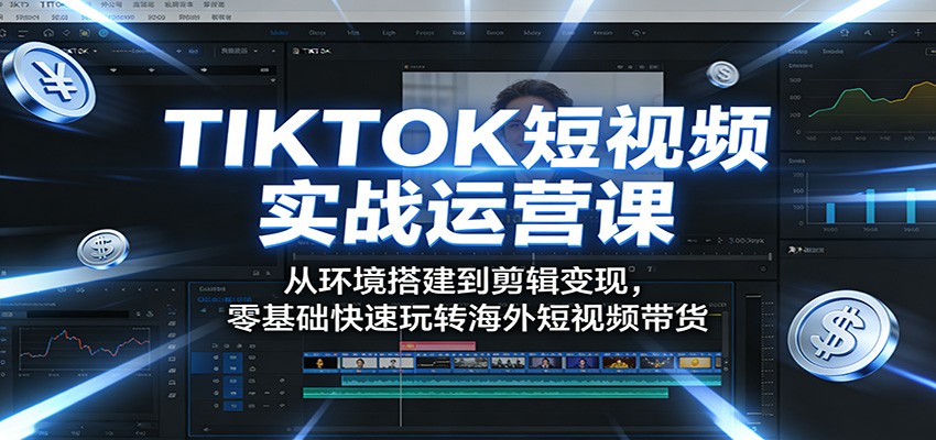 TIKTOK短视频实战运营课:从环境搭建到剪辑变现,零基础快速玩转海外短视频带货-小二项目网
