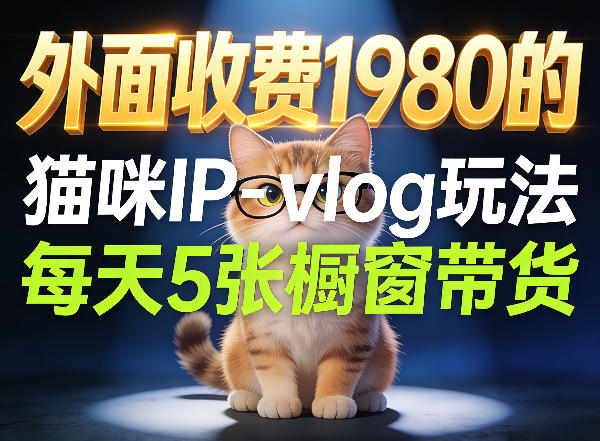 宠物赛道猫咪IP-vlog玩法，26条视频涨粉29W，每天5张橱窗带货拆解-小二项目网