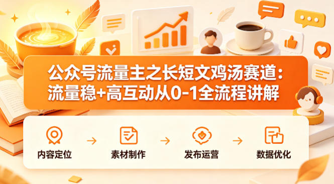 公众号流量主之长短文鸡汤赛道，流量稳+高互动，从0-1全流程讲解-小二项目网