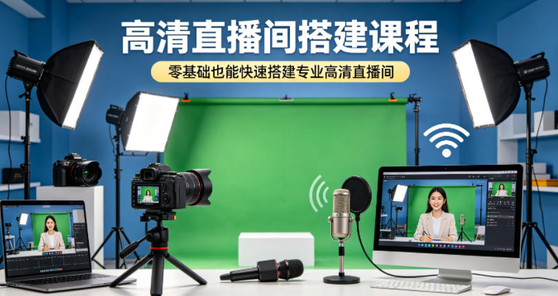 高清直播间搭建课程，零基础也能快速搭建专业高清直播间-小二项目网