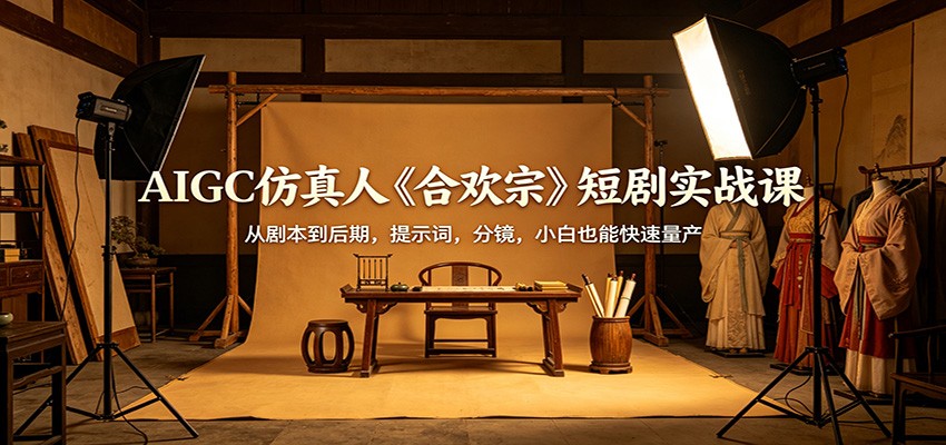 AIGC仿真人《合欢宗》短剧实战课：从剧本到后期，提示词，分镜，小白也能快速量产-小二项目网