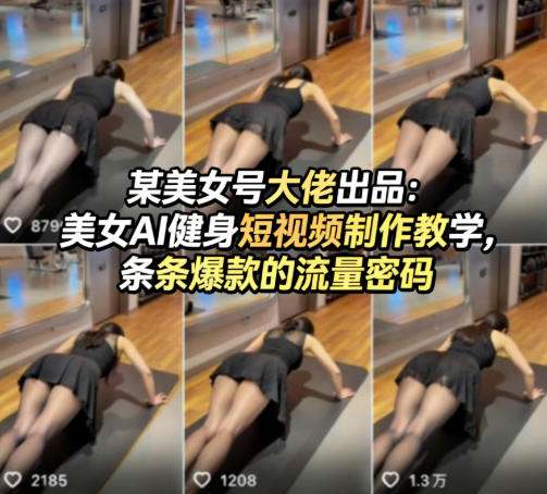 某美女号大佬出品：美女AI健身短视频制作教学，条条爆款的流量密码-小二项目网