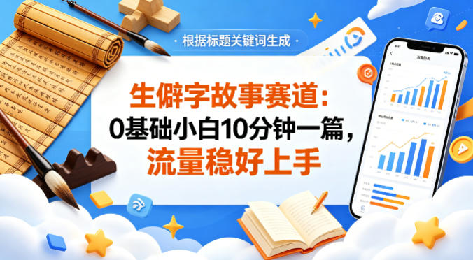 公众号流量主——生僻字故事赛道，流量稳，好上手，0基础小白也能10分钟一篇-小二项目网