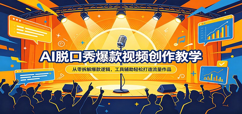 AI脱口秀爆款视频创作教学：从零拆解爆款逻辑，工具辅助轻松打造流量作品-小二项目网