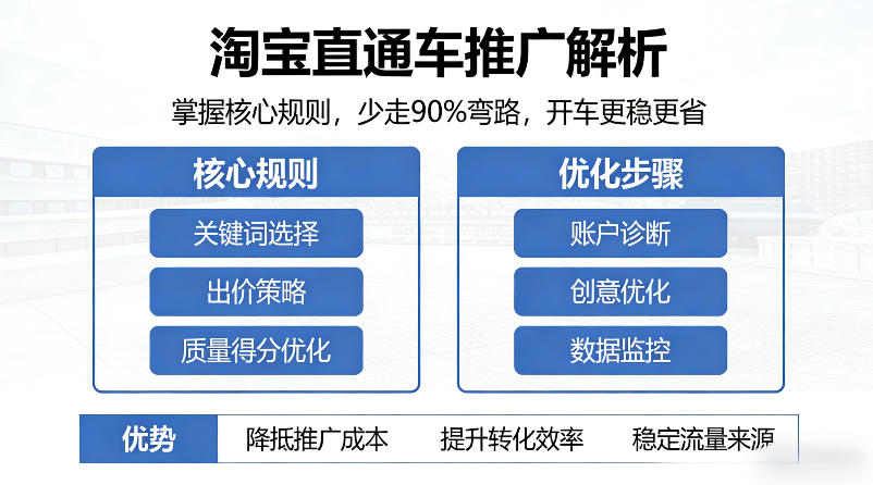 淘宝直通车推广解析，掌握核心规则，少走90%弯路，开车更稳更省-小二项目网