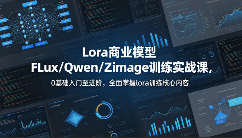 系统性学习Lora商业模型FLux／Qwen／Zimage训练实战课，0基础入门至进阶，全面掌握lora训练核心内容-小二项目网