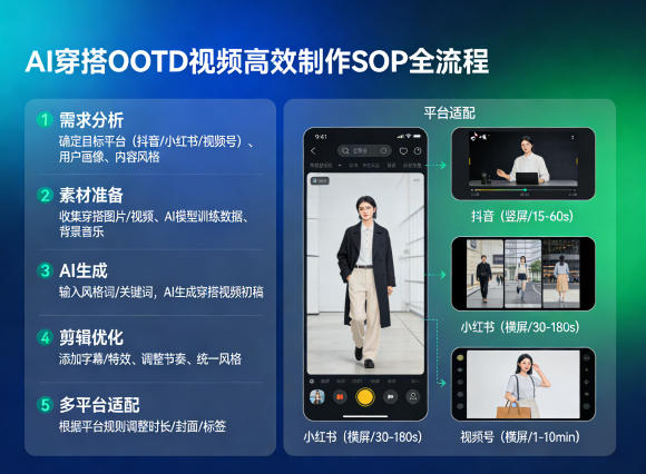 AI穿搭OOTD视频高效制作SOP全流程，适配抖音小红书视频号全平台-小二项目网