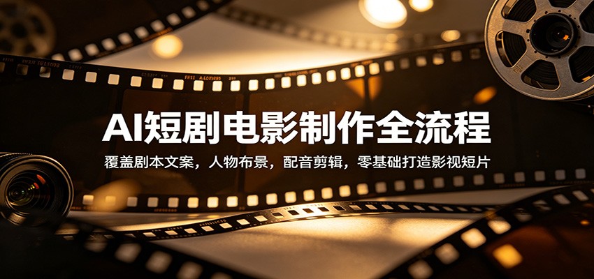 AI短剧电影制作全流程：覆盖剧本文案，人物布景，配音剪辑，零基础打造影视短片-小二项目网
