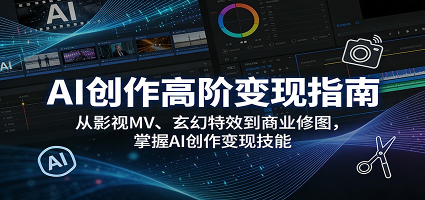 AI创作高阶变现指南：从影视MV、玄幻特效到商业修图，掌握AI创作变现技能-小二项目网