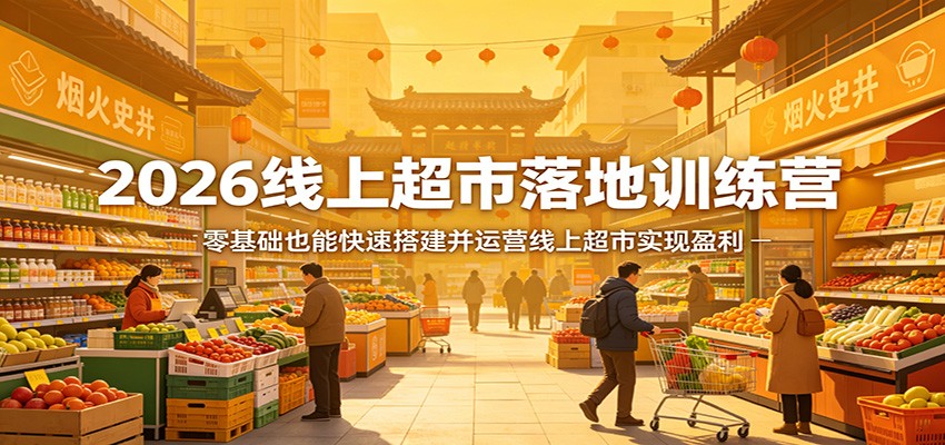 2026线上超市落地训练营，零基础也能快速搭建并运营线上超市实现盈利-小二项目网