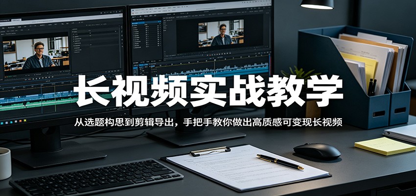 长视频实战教学，从选题构思到剪辑导出，手把手教你做出高质感可变现长视频-小二项目网