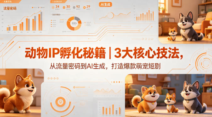 动物IP孵化秘籍｜3大核心技法，从流量密码到AI生成，打造爆款萌宠短剧-小二项目网