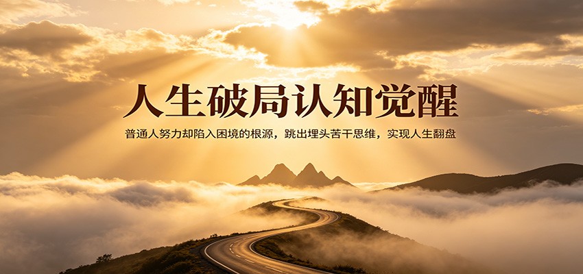 人生破局认知觉醒，普通人努力却陷入困境的根源，跳出埋头苦干思维，实现人生翻盘-小二项目网