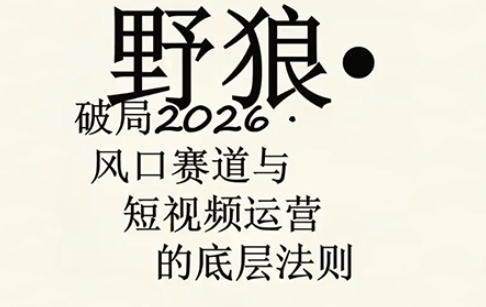 野狼团队·多平台实操运营课，覆盖AI口播、服装、好物、漫剪等热门玩法（更新4月29日）-小二项目网